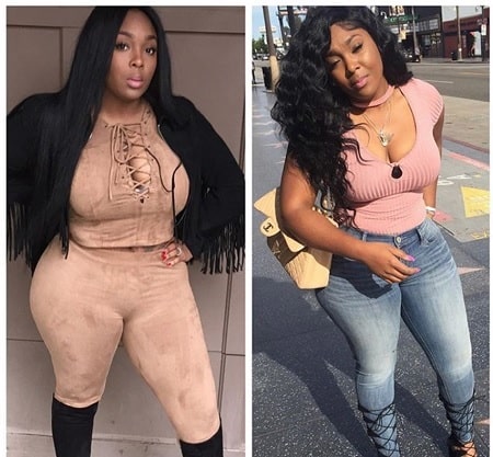 A picture of Sierra Gates before (left) and after (right).